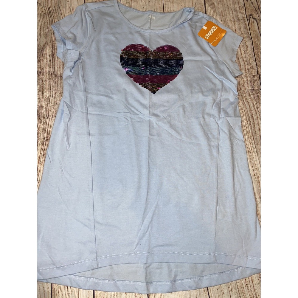 Gymboree XL (14) Flip Sequin Heart Valentine Short Sleeve Shirt NEW